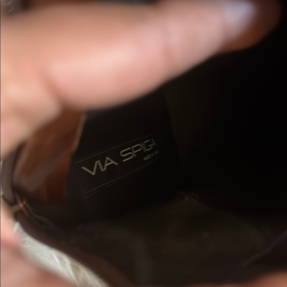 Brown Leather Women's Heeled Boots - Picture 3 of 3